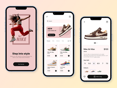 Nike Shoes - A Concept Application app brand concept design e store ecommerce fashion footwear market mobileapp productdesign shoe sneakersapp ui ux