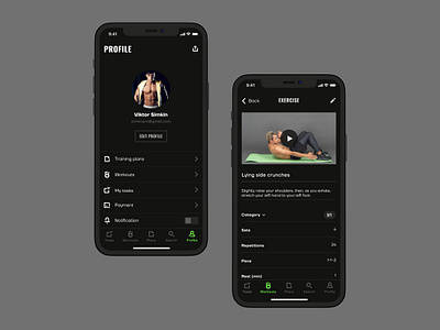 Fitness Trainer App android android app app app design design fintess illustration ios ios app minimal mobile mobile app profile sport typography ui ux