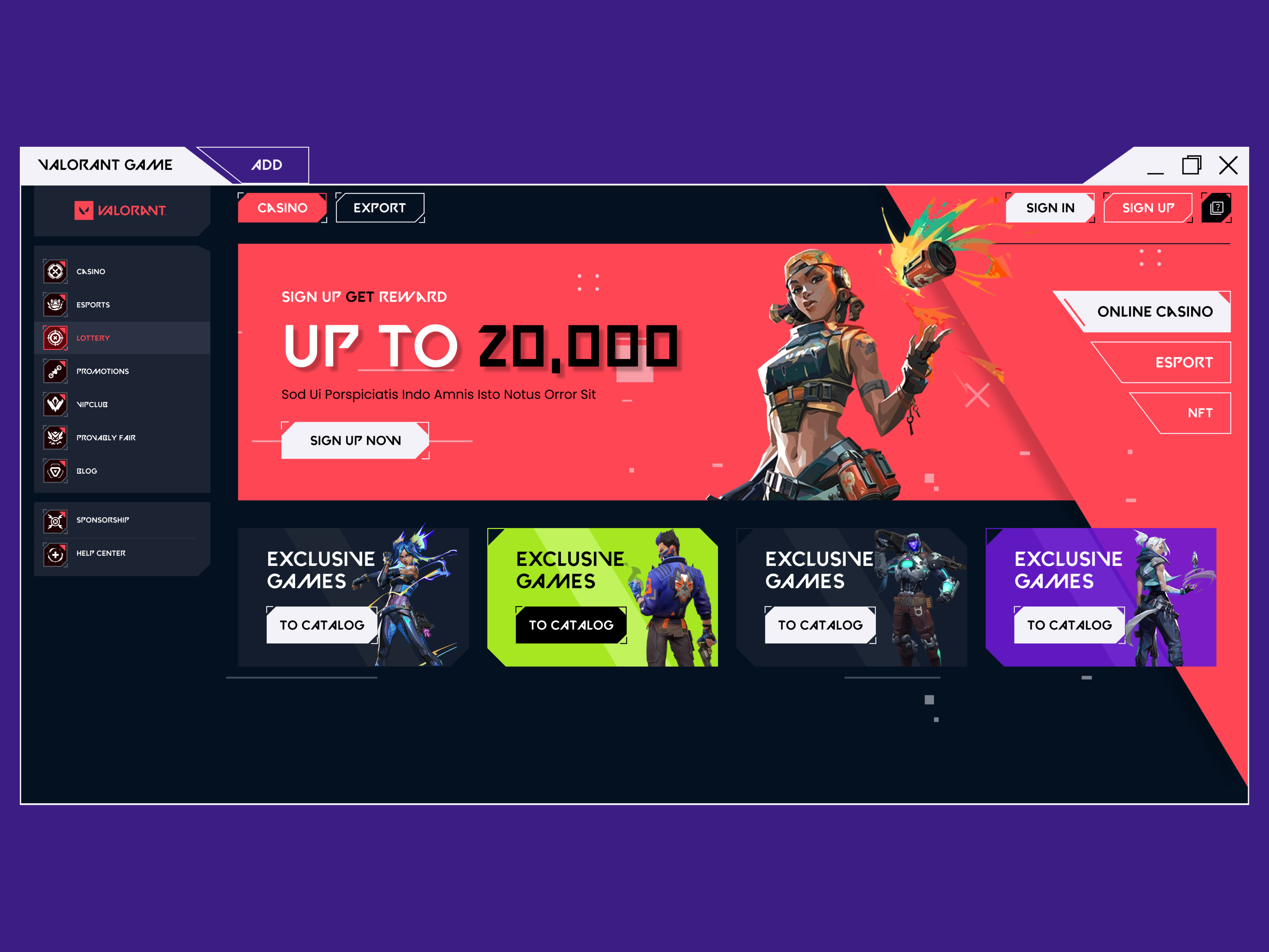 VALORANT CASINO Website Dashboard. adobe xd beautiful design dashboard design figma graphic design hero section home page landing page product design ui ui design ui ux uiux ux ux design valorant website