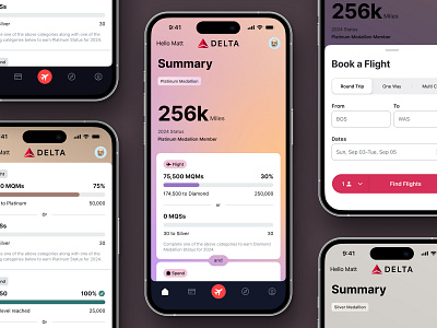 Delta Skymiles Redesign branding dashboard mobile app mobile design ui user interface