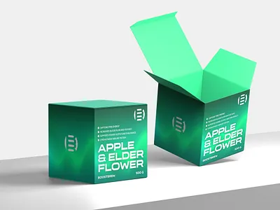 BoostBrew Energy, Apple & Elderflower brand design brand identity branding colorful creative design figma flat food gradient graphic design illustration logo minimal minimalist modern packaging photoshop product product design