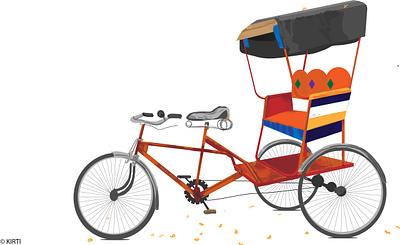 Indie rickshow adobe illustrator aesthetic art beginner graphic design illustration india rickshaw rural india vibrant colours