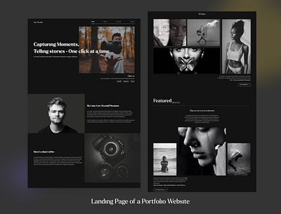 A Portfolio Landing Page (Photography) motion graphics ui