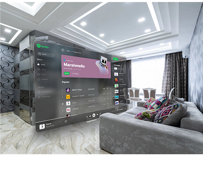 Spotify UI for Vision Pro spatial design spotify ui ui design vision pro
