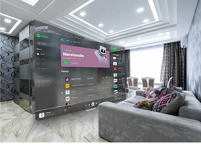 Spotify UI for Vision Pro spatial design spotify ui ui design vision pro