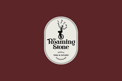 The Roaming Stone branding graphic design illustration knives logo sharpening typography vector visual identity