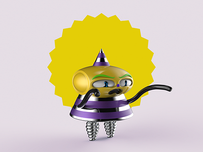 Coil Yellow face 3d advertising c4d cartoon character design graphic graphic design illustration ui