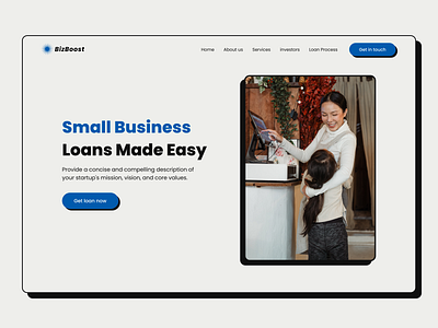 Bizboost- Small Business loan lending Website design ui ux web design