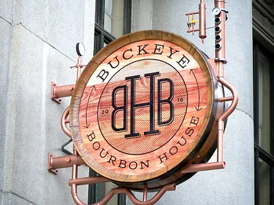 Buckeye Bourbon House bar bourbon branding graphic design logo restaurant signage typography visual identity