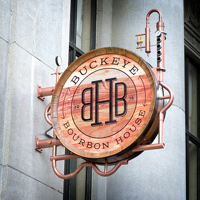 Buckeye Bourbon House bar bourbon branding graphic design logo restaurant signage typography visual identity