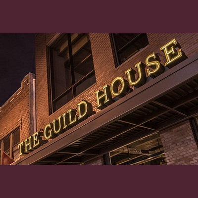 The Guild House branding design graphic design logo restaurant signage typography visual identity