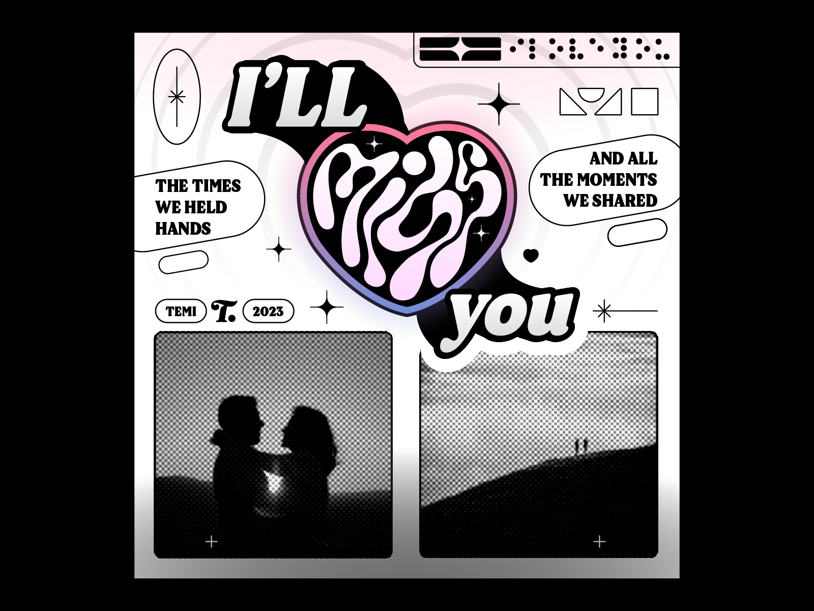 I'LL MISS YOU ❤️ color design gradient graphic design icon illustration logo love music poster type design typography