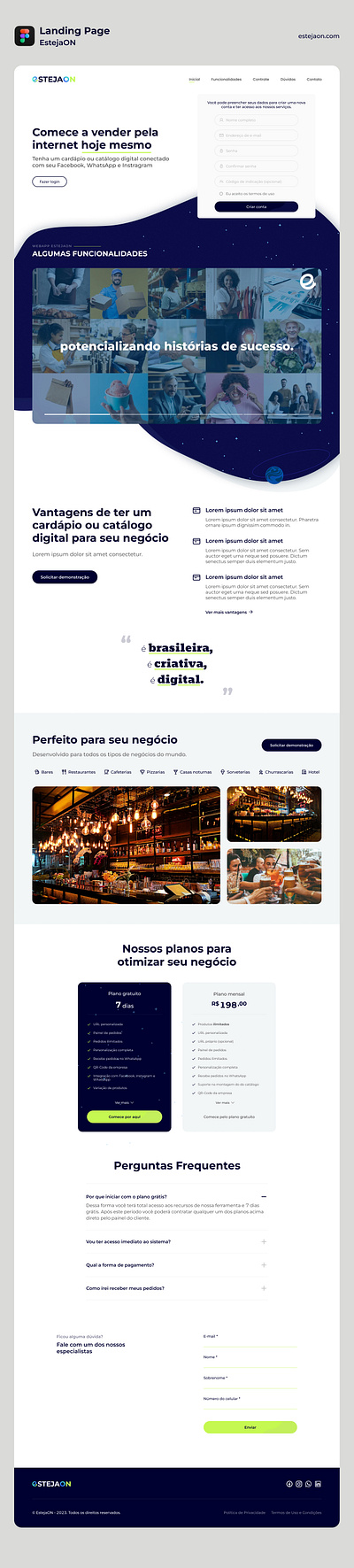 Landing Page EstejaON UI Design design landing page ui ui design uiux user interface