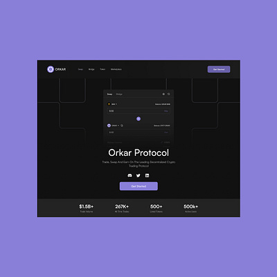 Orkar Protocol Landing Page graphic design ui