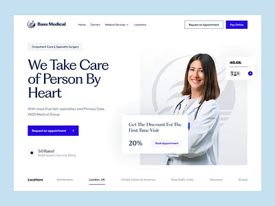 Healthcare - Website Design app ui branding business website header healthcare healthcare website hospital medical product design saas typography ui user experience ux web design web designer website website design website header