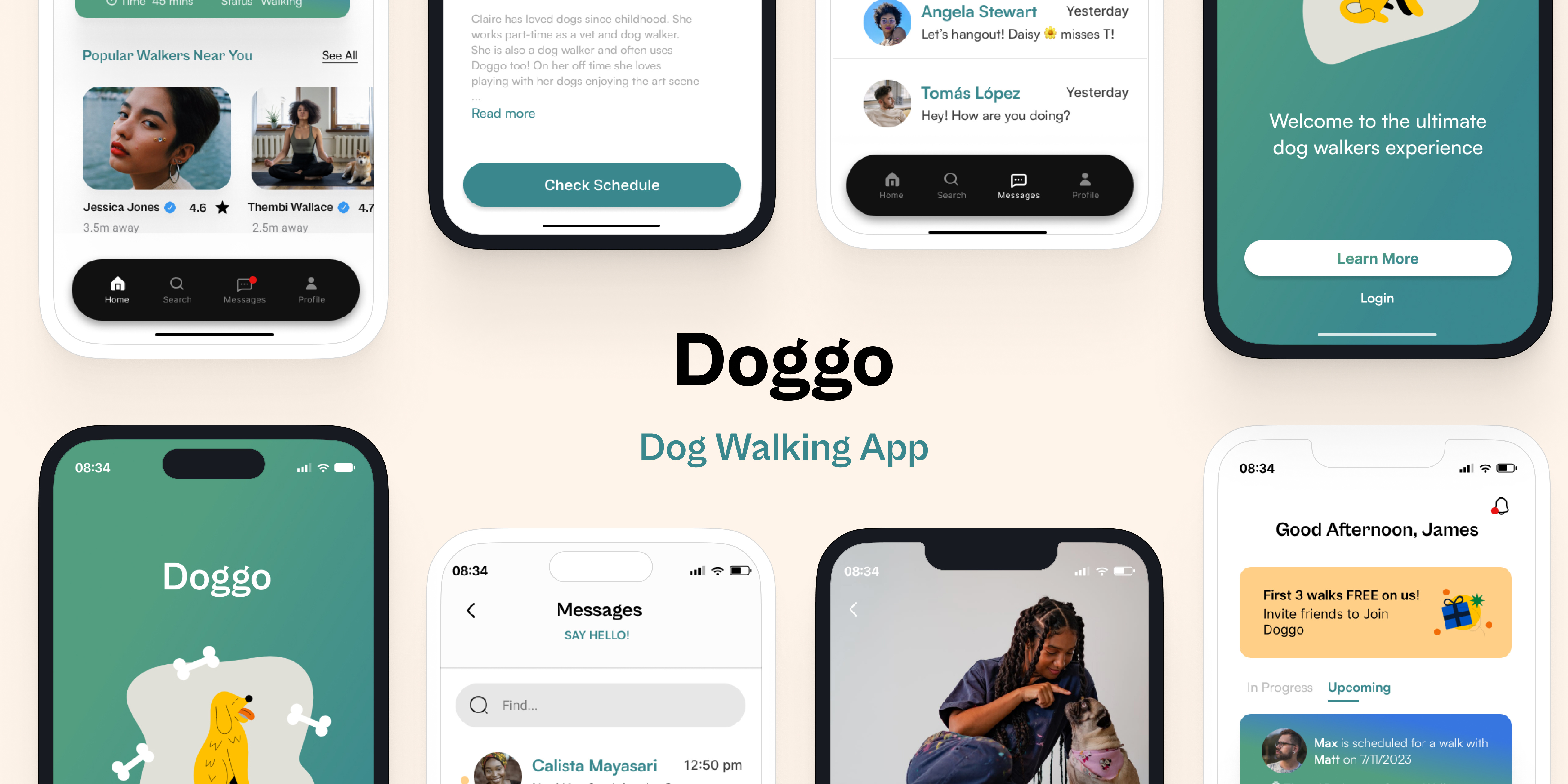 Dog Walking App | Product Design app design dogwalking typography ux
