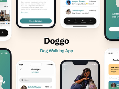 Dog Walking App | Product Design app design dogwalking typography ux