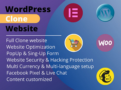 You will get a full WordPress clone website blogwebsite businesswebsite clonewebsite ecommerce elementorclone elementorlanding migratewebsite redesignwebsite responsivewebsite squeezepage woocommerce wordpress wordpressclone wordpresslanding wordpresswebsite