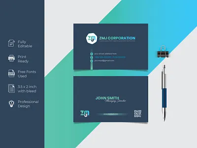 UNIQUE BUSINESS CARD DESIGN TEMPLATE branding business card business identity corporate card corporate identity creative design graphic design id card identity identity card illustration logo marketing marketing card stationary template unique vector visiting card