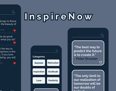 InspireNow -Motivational Quotes App UI app design graphic design typography ui ux