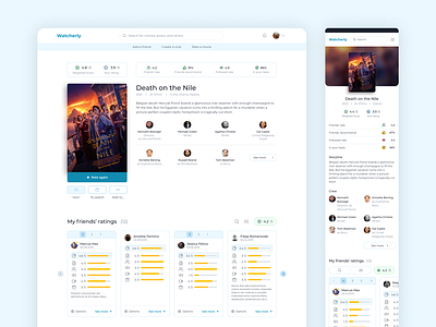 Watcherly Movie Page branding clean design figma interface minimalism movie movie page social media ui ui design ux ux design