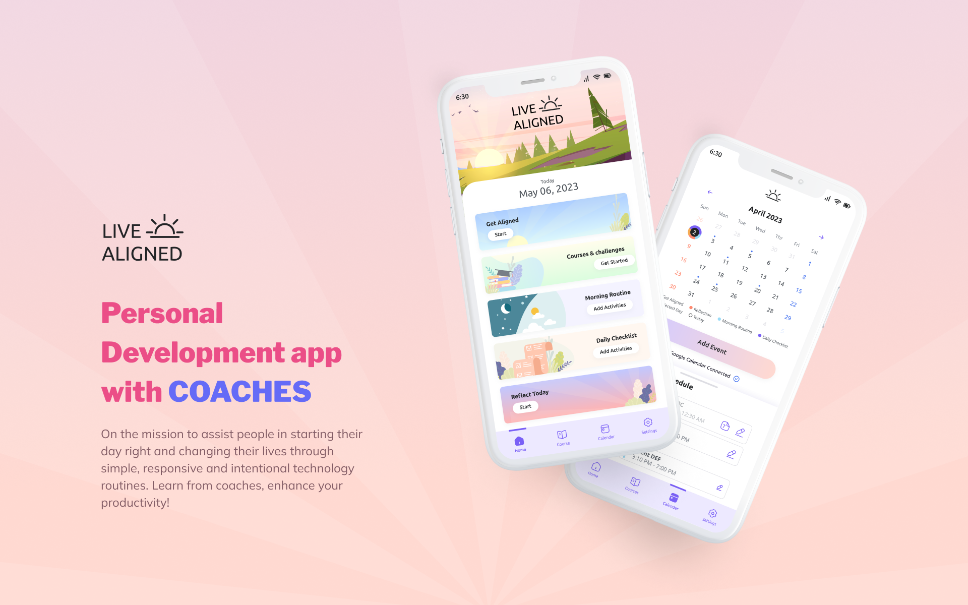 Live Aligned - Personal Development App design ios design leeseul mobile app product design ux design uxui