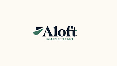 Aloft Marketing branding clean clever creative design flight logo marketing minimal paper airplane plane simple type wind