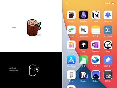 Log icon app icon appicon branding illustration log logo stump tree