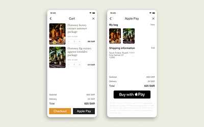 Daily UI Challenge 02 - Check out app applepay application branding cart checkout design graphic design logo natural page skincare ui ux