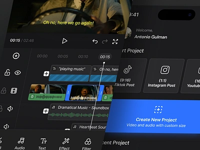 CUPCID - Mobile Video Editor Concept clean design creative editor cut dark mode edit edit app edit music editor effect export setting filter interface mobile mobile design music playback product design video video edit web design