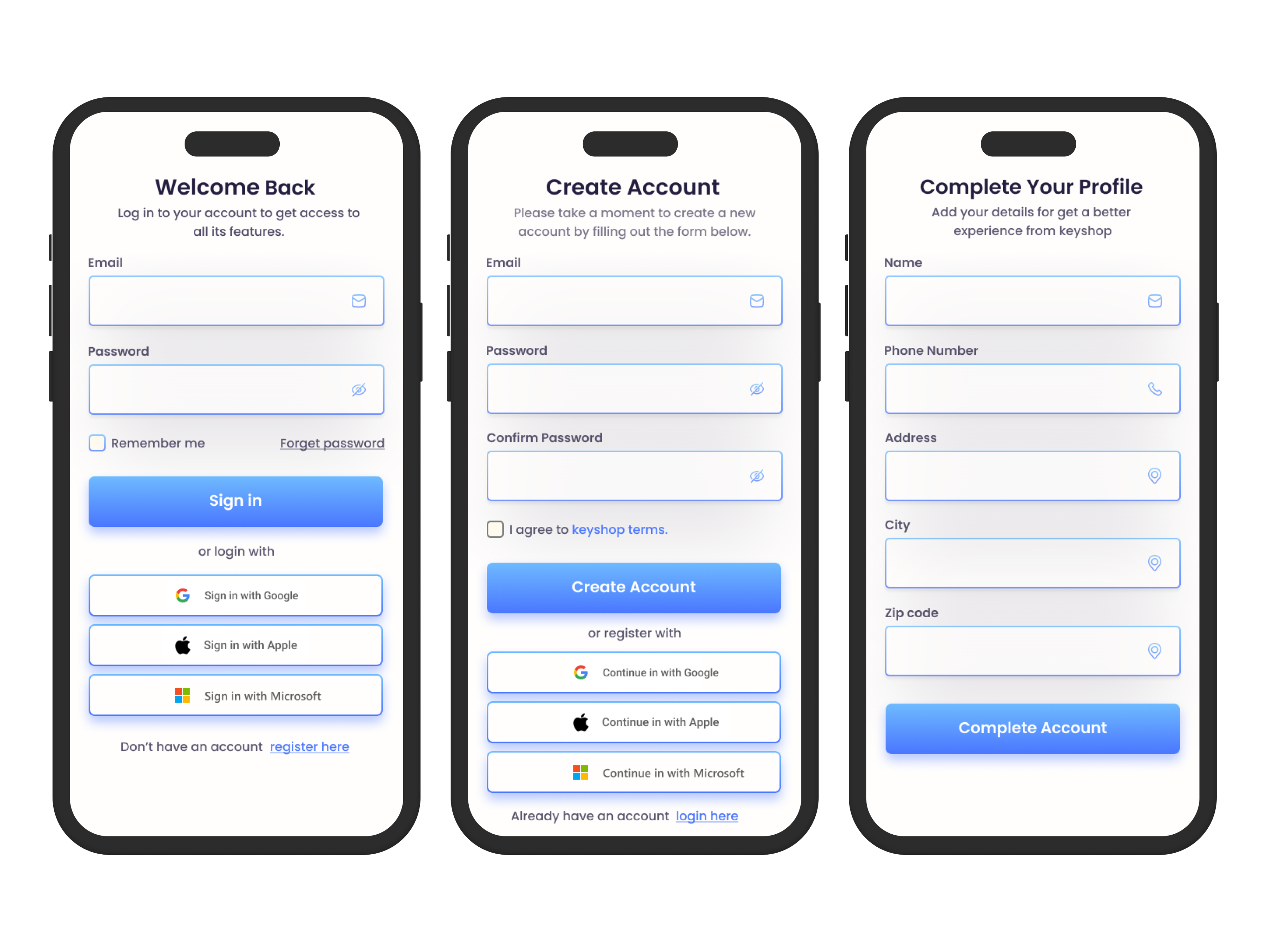 Mobile Sign-In & Sign-Up UI/UX Designs branding figma mobile app design motion graphics ui uidesign uiux ux uxdesign webdesign