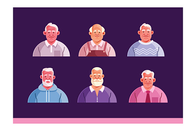 Grandfather Character Avatar Set age