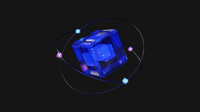 Blue Cube 3D/Glass/Dark 3d ui