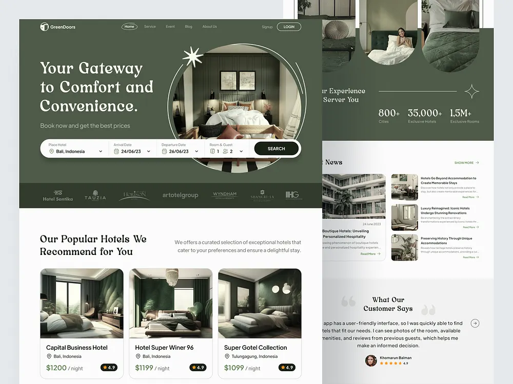 Hotel Landing Page designs, themes, templates and downloadable graphic ...