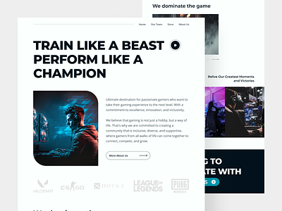 Esports Landing Page agency champion clean design esports esports agency landing page landingpage ui ux web design