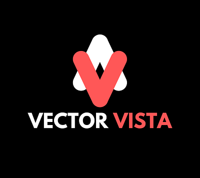 VECTORVISTA Logo Design black branding design font graphic design graphic designer illustration logo logo design logo designer red text vector white