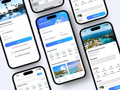 Property Rental App beach booking hotel booking house clean design holiday property rental rental resort ui design ui exploration vacation