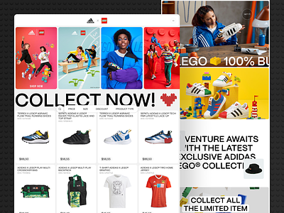 Adidas x Lego - Marketplace Website card cart clean design ecommerce landing page marketplace online store shop web website