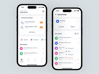 Storage Manager App app backup blue clean cloud design download explorer file folder icon interface manage manager minimal organization sharing simple storage ui