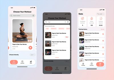 Yoga app app design design ui