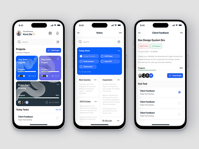 Anti Ribet - Task Management App clean collaboration design management mobile app mobile application mobile design notion organize productivity saas task list task management task manager todo ui user interface ux work list