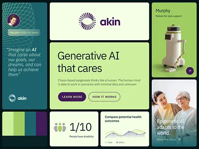Akin's logo & branding ai ai brand board brand brand identity branding cards color color pallete company company name design generative ai graph graphic design icons identity logo moodboard robot