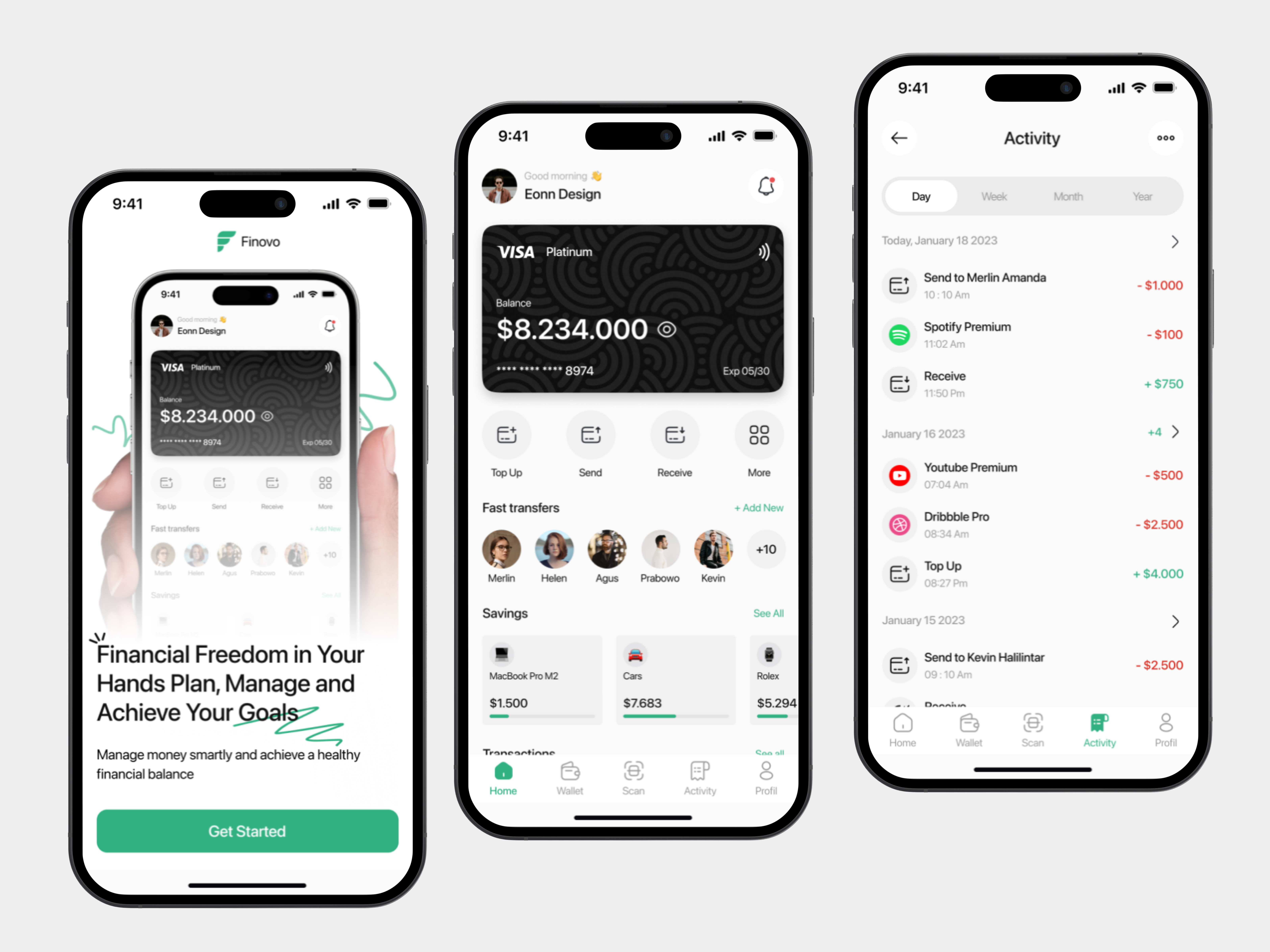 Finovo - Finance Mobile App banking card design credit card finance finance app finance mobile apps fintech fintech app mobile banking transfer success ui ux