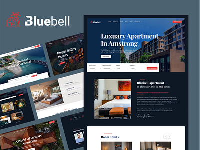 Bluebell - Hotel & Resort Web Design Theme accommodation bed breakfast booking business cottage design holiday hospitality hotel logo luxury picnic resort rooms tour travel ui ux vacation website