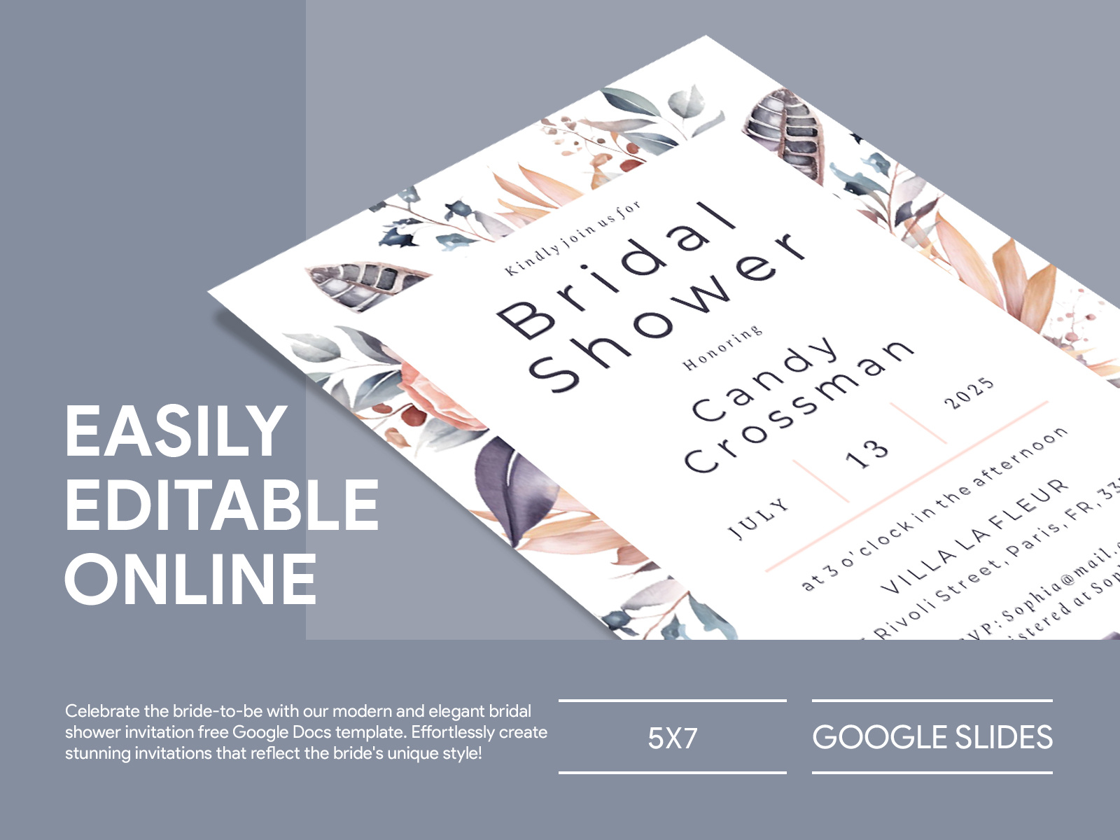 Modern Wedding Bridal Shower Free Google Docs Template by Free Google