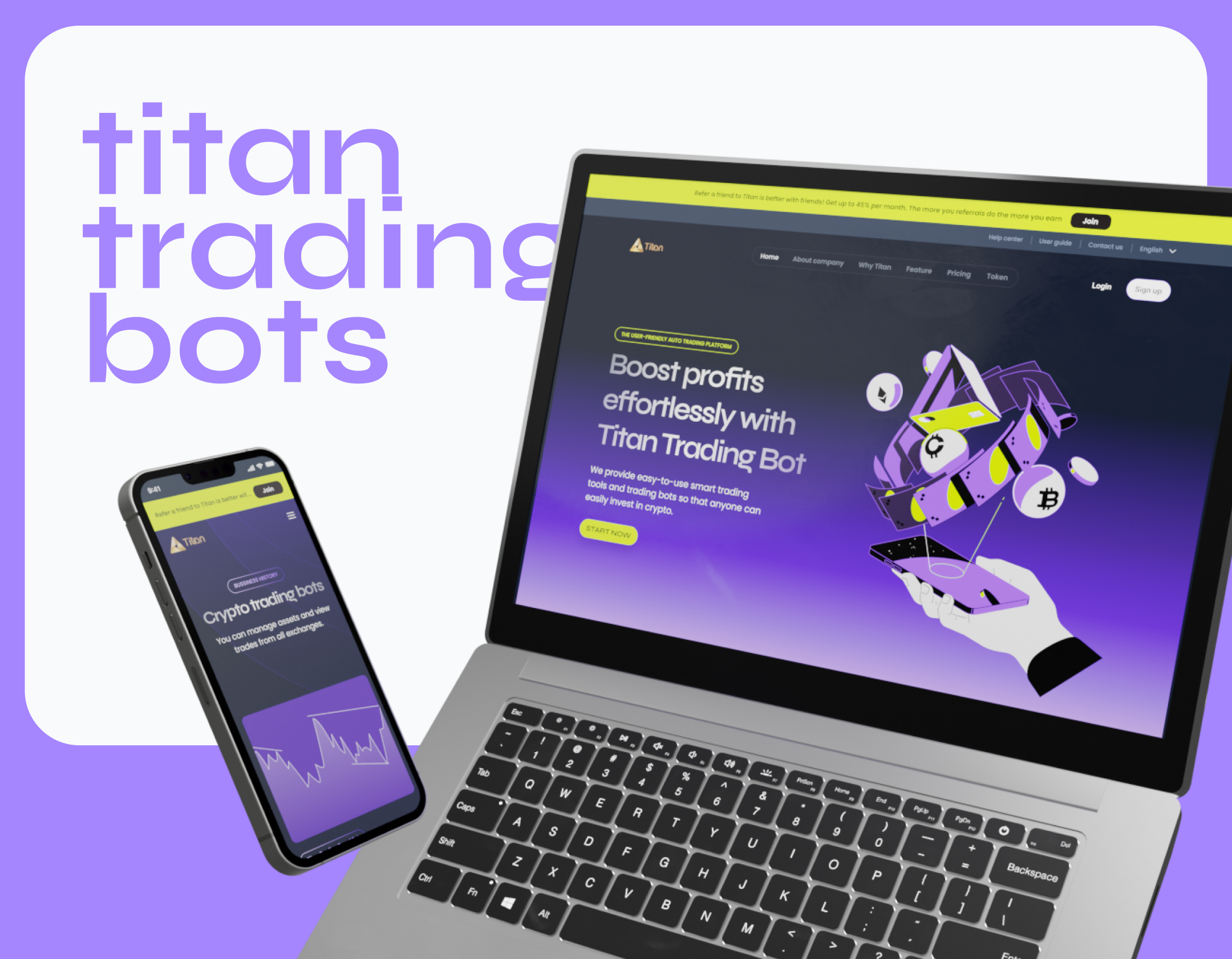 Titan Trading Bot Website crypto cryptotrading design pandox pandox.ui realwebsite redesignwebsite tradingcryptowebsite tradingwebsite ui uidesign uiux webdesign uiwebdesign websitecrypto websitetrading