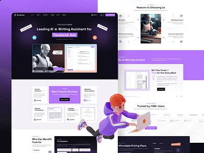 AI.zenius - AI Content Writer & Robotics Web Design ai article writer ai blog writer ai content writer ai writer article writer best ai chatbot content creation content writer creative design landing logo minimal minimal design modern portfolio typography ui website