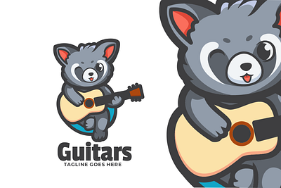 Guitars animal branding cute mascot design graphic design illustration logo vector