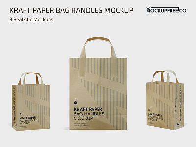 Kraft Paper Bag Handles Mockup bag bags kraftpaper mock up mockup mockups paper photoshop product psd template templates