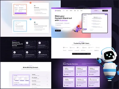 AI.zenius - AI Content Writer & Robotics Web Design ai article writer ai blog writer ai content writer ai writer article writer best ai chatbot content creation content writer creative design landing logo minimal minimal design modern portfolio typography ui website